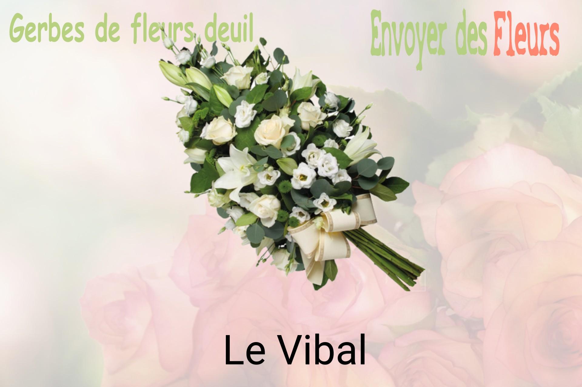 Gerbe de fleurs de deuil livrée à Le Vibal